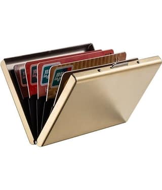 STYLE SHOES Blue Steel Credit/Debit Card 6 Slot Card Holder For Men & Women