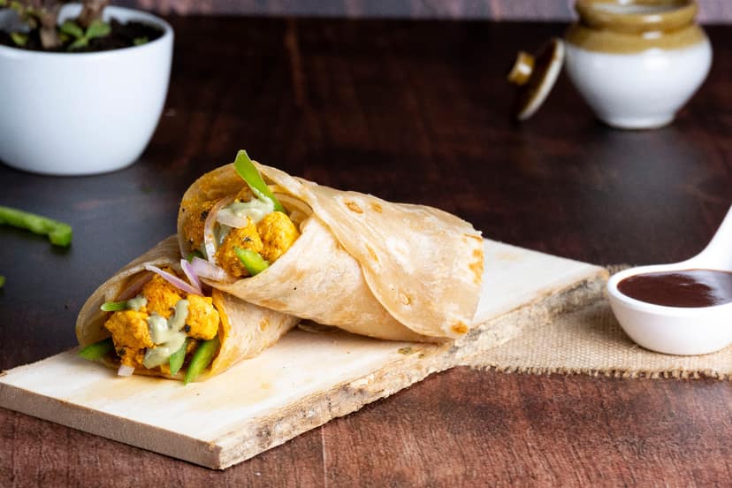 Paneer tikka wheat roll