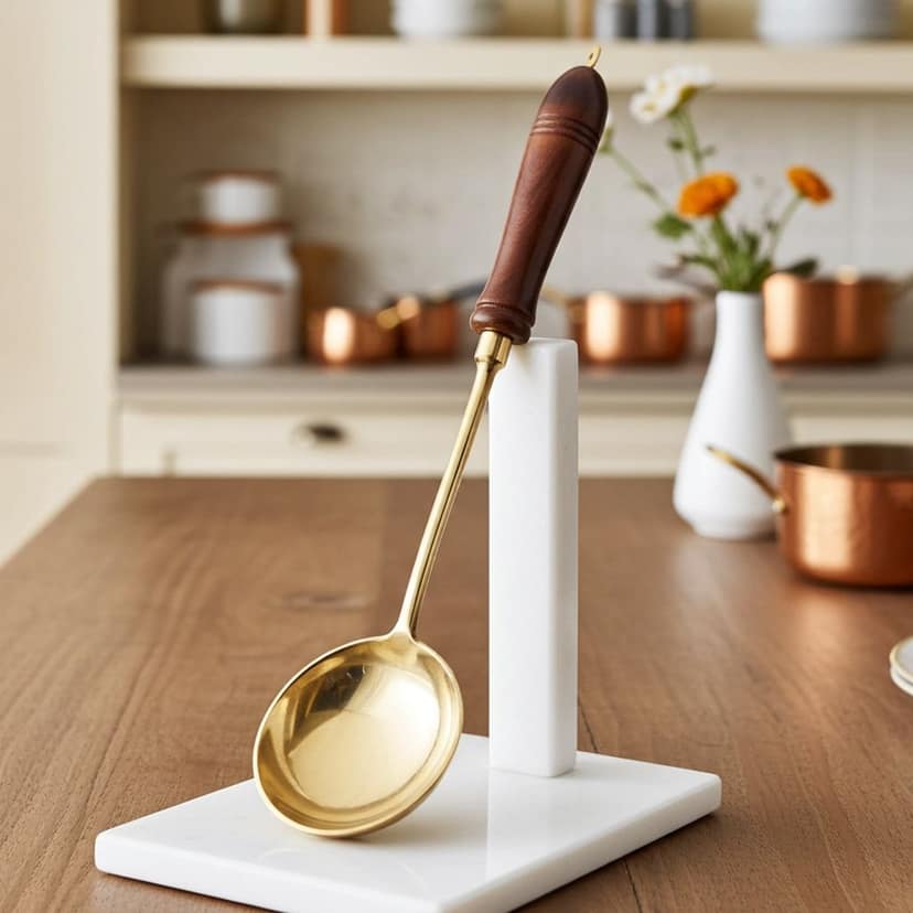 Brass Ramcha With Wooden Handle (BCMAS178 A) view 2