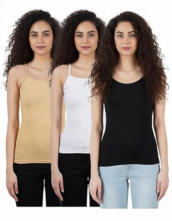 Women’s Essential Cotton Camisole with Adjustable Spaghetti Straps – Soft Breathable Layering Tank Top, Slim Fit Cami for Everyday Wear