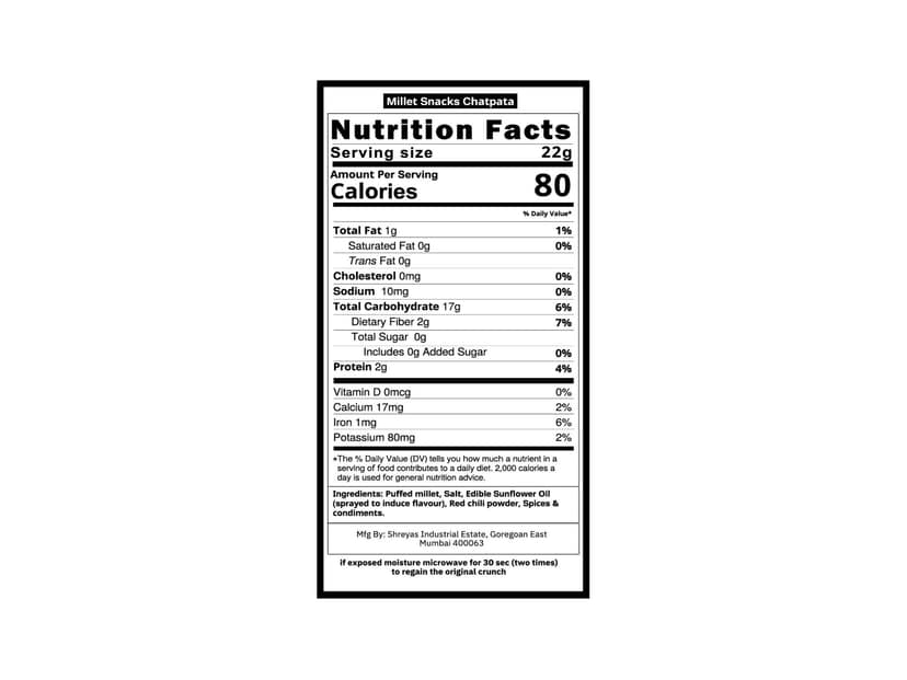 Healthy Master Millet Snacks Chatpata - 150 Gram view 3