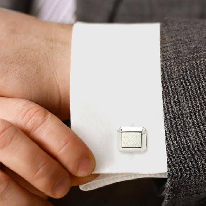 Silver Moonlit Pearl (MOP) Limited Edition Cufflinks view 2