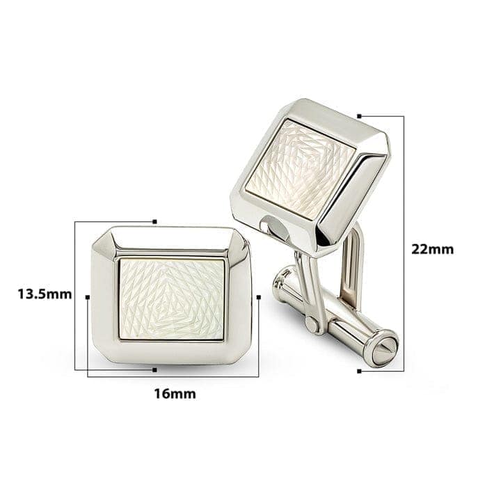 Silver Moonlit Pearl (MOP) Limited Edition Cufflinks view 3