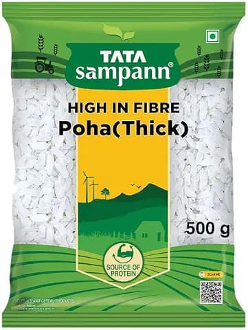 Tata Sampann, High in Fibre Poha(Thick), 500g
