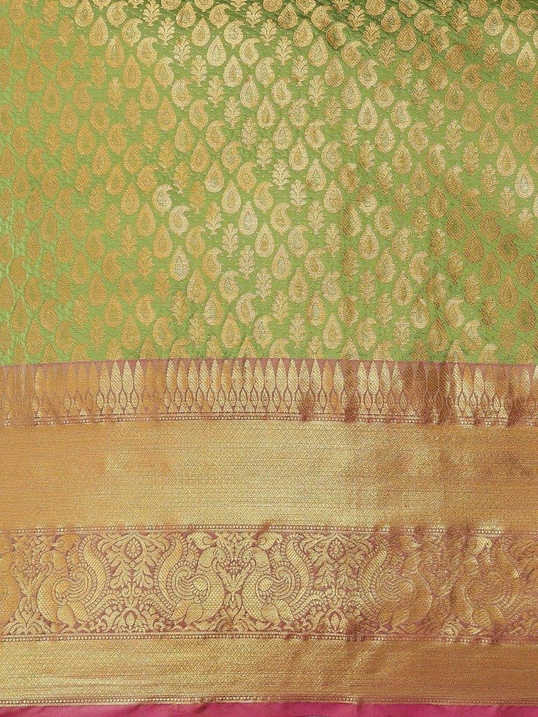 Women's Banarasi Art Silk Saree With Unstitched Blouse Piece view 4