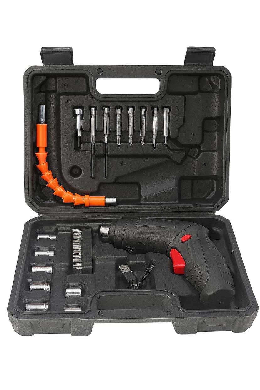Electric Screwdriver-Drill Set - Portable, Cordless & USB-Rechargeable - 44 Driver-bits