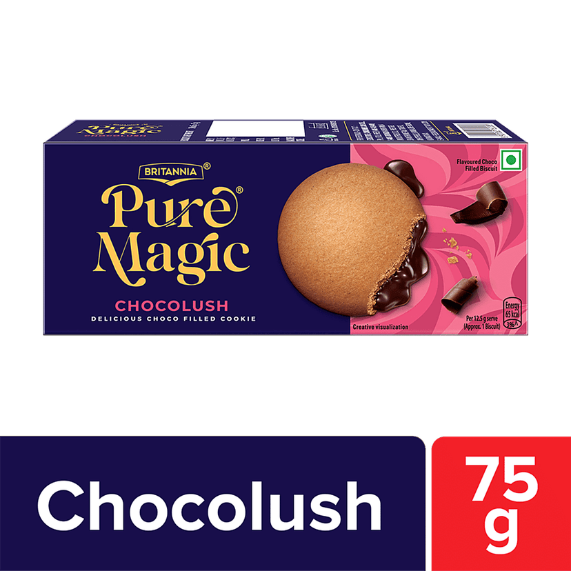 Britannia Chocolush - Extra Crunchy Biscuit With Gooey Choco-Filling, 75 G