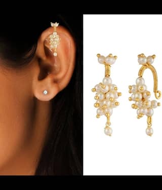 Drashti Collection Golden Chandelier Earrings ( Pack of 1 )