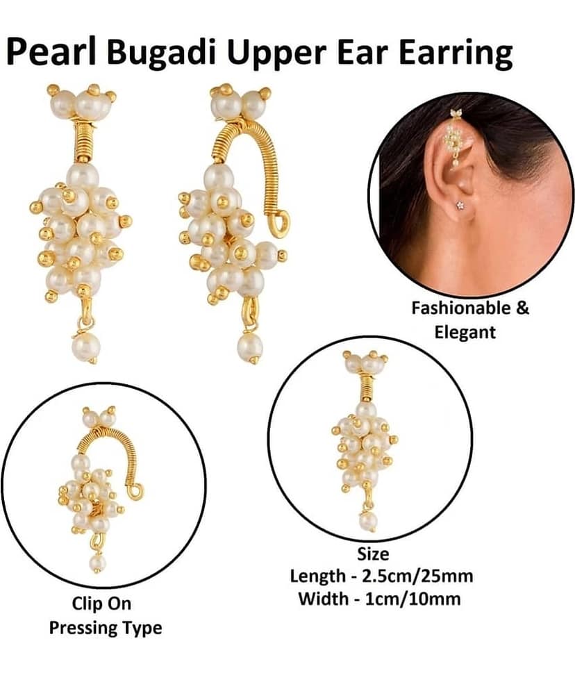 Drashti Collection Golden Chandelier Earrings ( Pack of 1 ) view 2