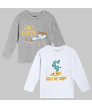 ETCHED DESIGN Pack of 1 Boys Cotton T-Shirt ( Multicolor )