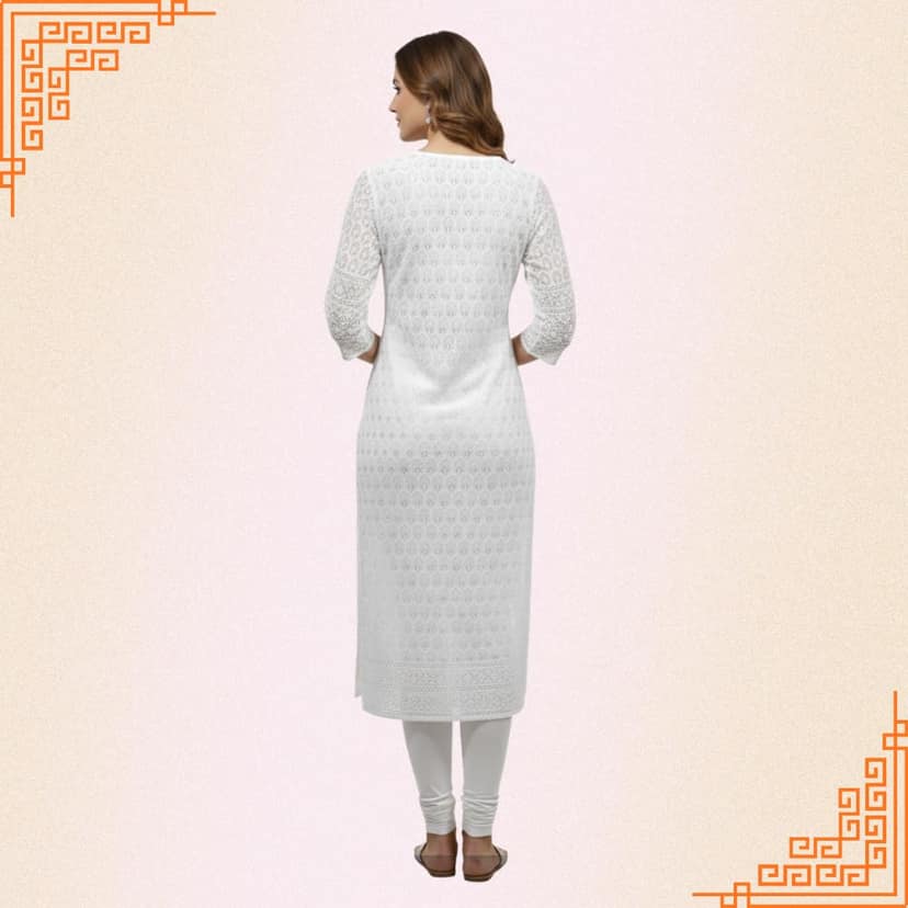 chikankari kurta - Premium Quality view 2