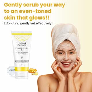 (Combo of 3) Globus Hyaluronic Acid Vitamin C Face Scrub (100g) With Vitamin C Face Wash (75g) and Rice Ceramide Face Wash (75g) view 2