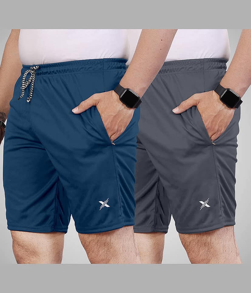 FTX Dark Grey Lycra Men's Shorts ( Pack of 2 )