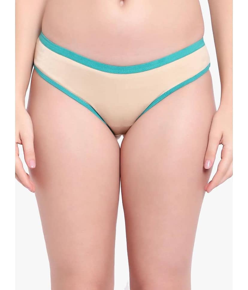 Bruchi Club Pack of 3 Blended Self Design Women's Bikini ( Nude )