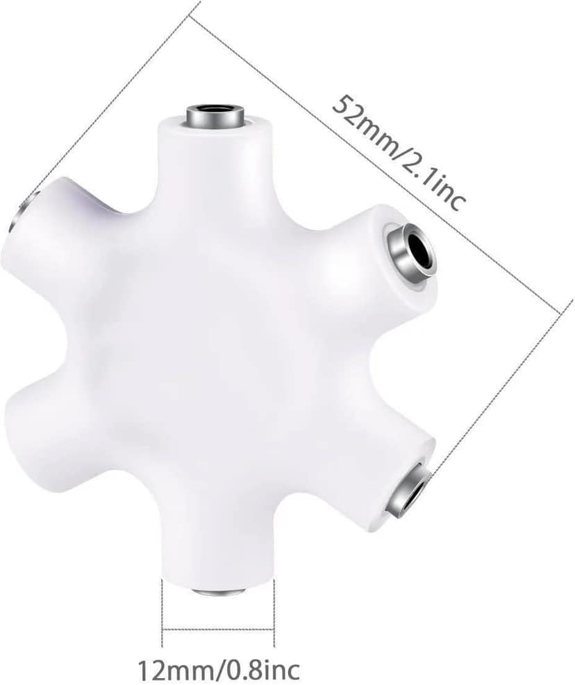 Audio Splitter 1X5 Hexagon Earphone Adaptor Compatible with iOS & Android view 2