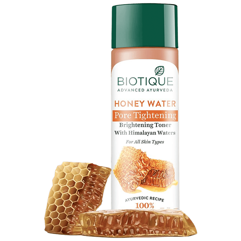 Biotique Pore Tightening Brightening Toner - Honey, With Himalayans Water, For Normal To Oily Skin, 120 Ml Carton