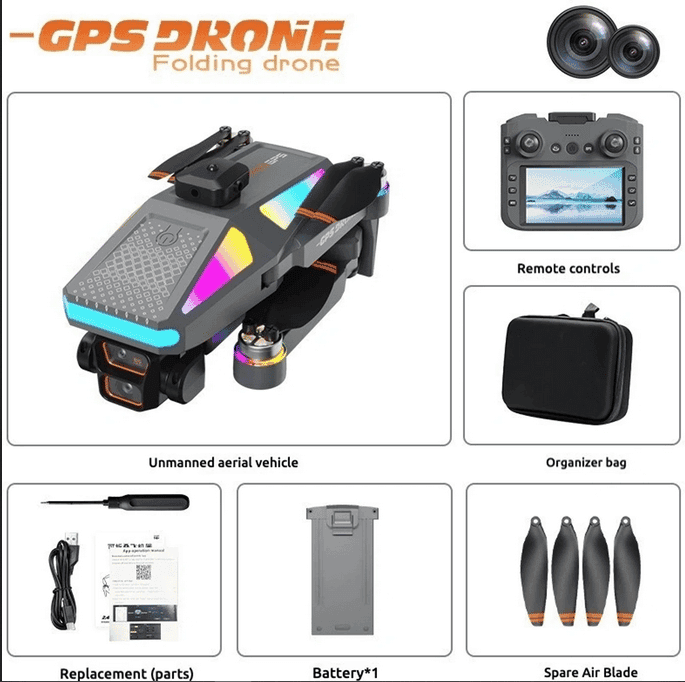 S5HP GPS Drone with Dual 8K Camera, GPS Positioning, Single Battery, Foldable Premium RC Quadcopter for Aerial Photography & Beginners view 2