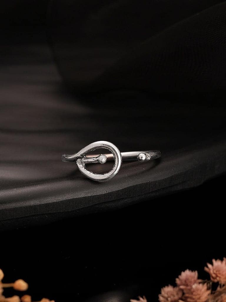 925 Sterling Silver Modern Quirky Minimal Adjustable Finger Ring view 3