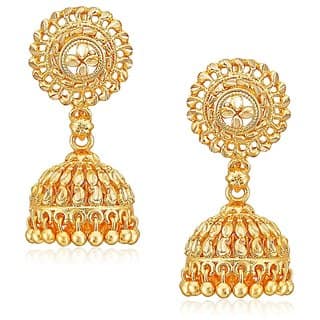 Tradtional 1gm jumkhi gold n micron plated