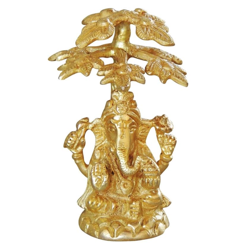 Brass Showpiece Ganesh Ji On Tree God Idol Statue (BSMAS1046 C) view 2