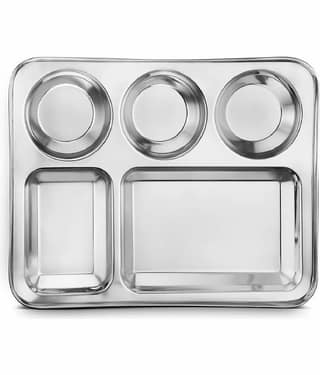 Classic Essentials 1 Pcs Stainless Steel Silver Partition Plate