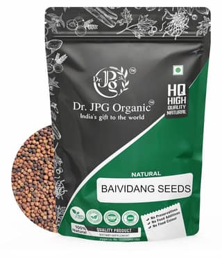 DR. JPG ORGANIC herbals Natural Baividang/Vaivadang Black Seeds 100G / Embelia Ribes/False Black Pepper Seeds(Embelia Ribes)/ Iso Certified&Gmp Certified.
