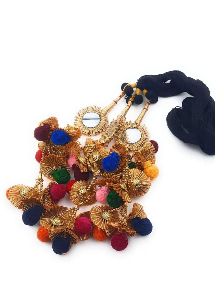Punjabi women multicolour Paranda/Braid Tassles-One Piece view 4
