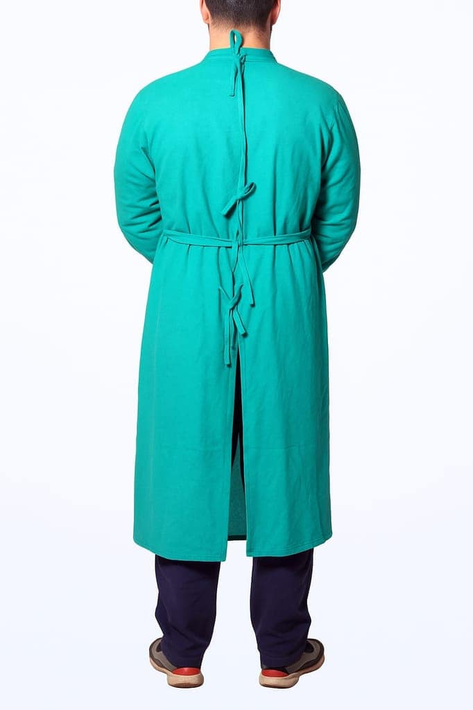 Surgeon Gown – Full Sleeves with Ribbed Cuffs | Medical OT Protective Wear | Free Size view 2