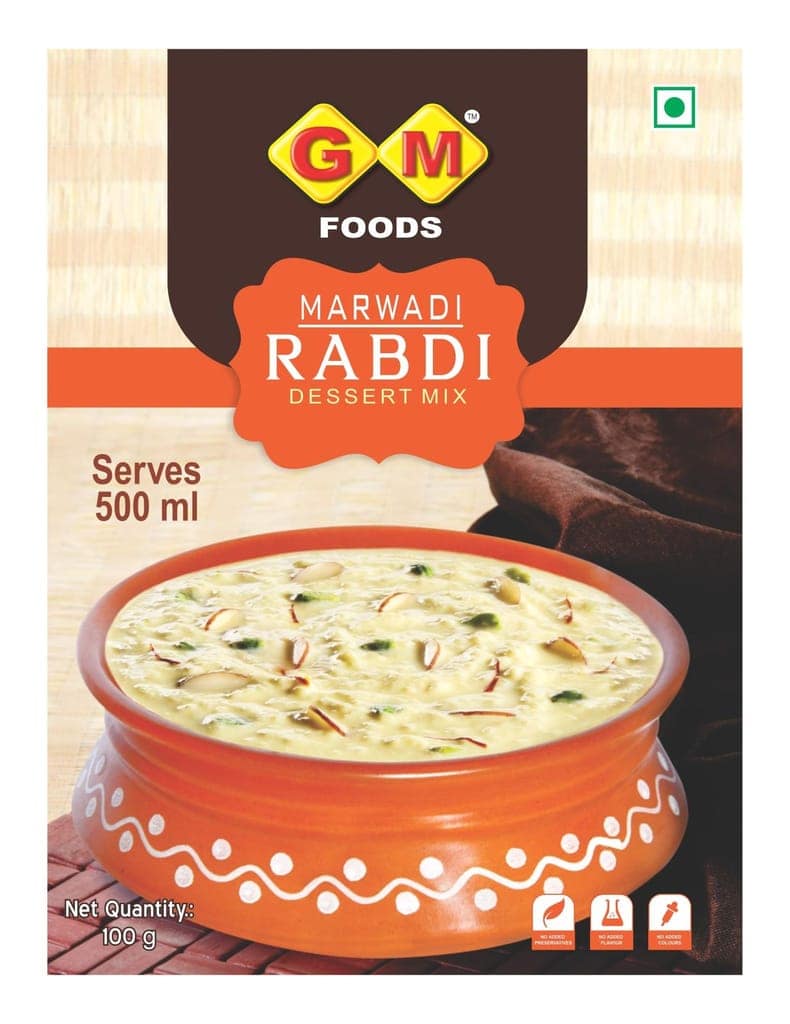 GM Foods Marwadi Rabdi Dessert Mix 100g (Pack of 5) | Traditional Indian Sweet | Serves 500ml | Easy to Prepare | Rich & Creamy Flavour | Authentic Taste | Perfect for Festive & Everyday Desserts view 2