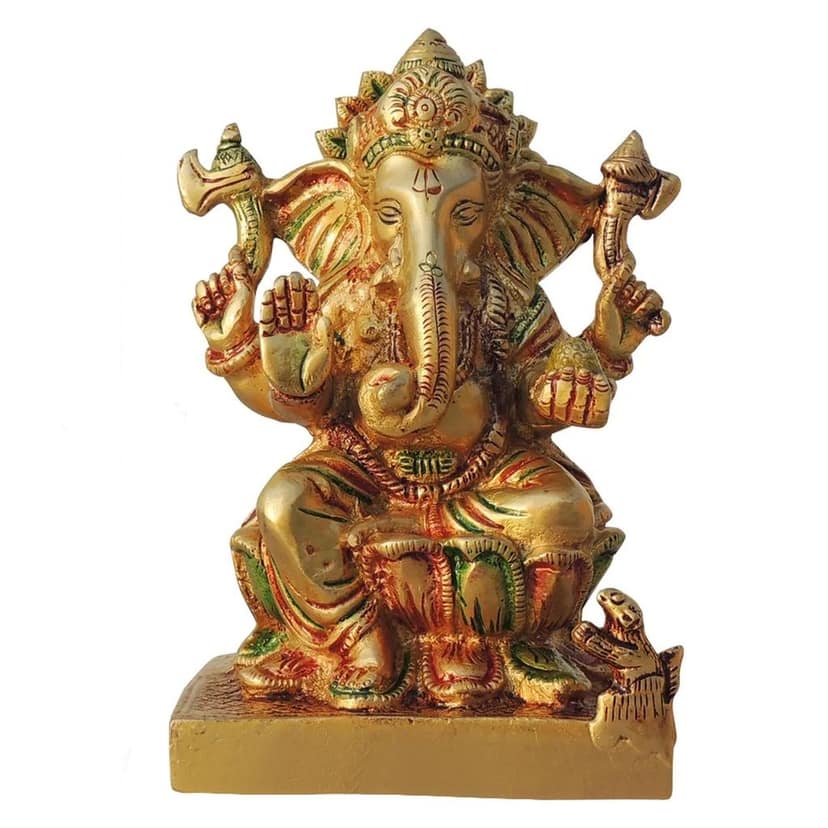 Brass Showpiece Ganesh Ji God Idol Statue (BSMAS667 B) view 3