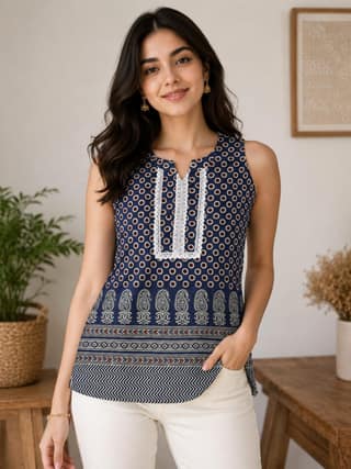 Cotton Sleeveless Top-42