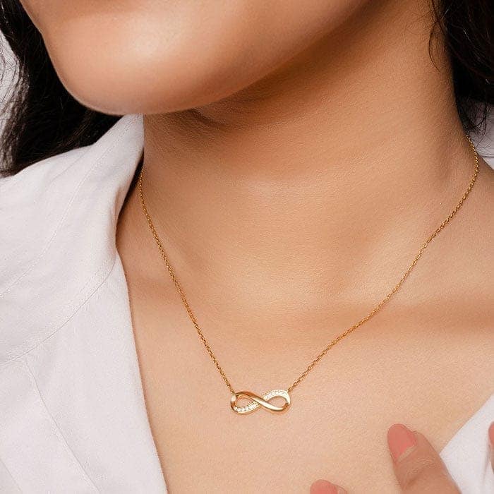 18k Gold Plated Silver Infinity Glow Necklace view 2