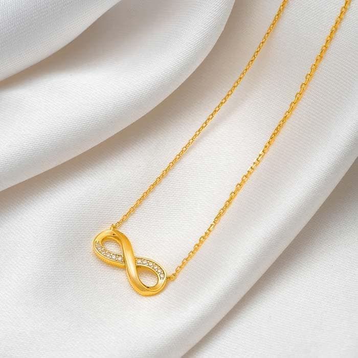 18k Gold Plated Silver Infinity Glow Necklace view 3