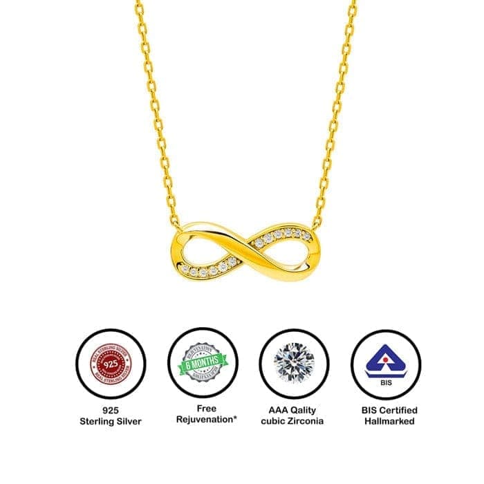 18k Gold Plated Silver Infinity Glow Necklace view 6
