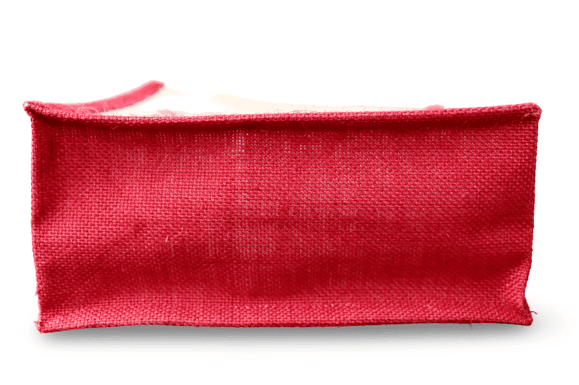 Jute Bag with Red Floral Design view 4