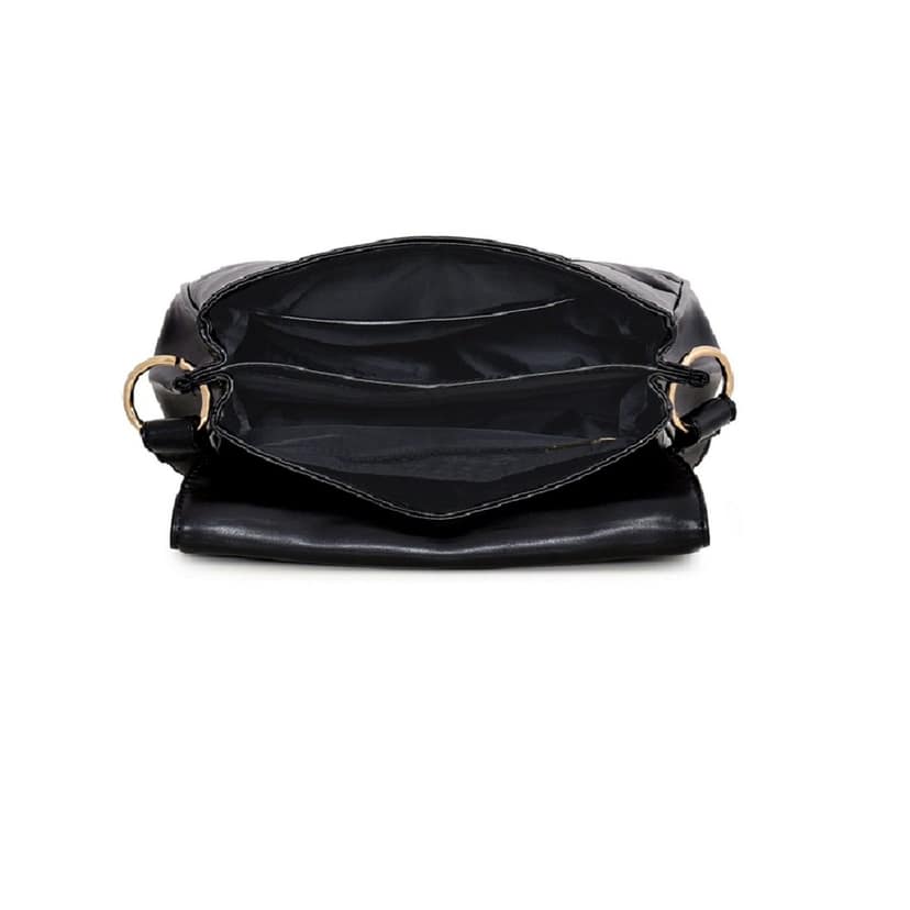 Lychee Bags Women Pu Black Quilted Sling Bag view 2