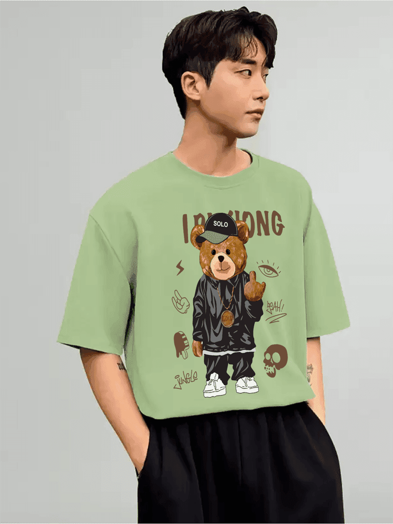 SCOTT FINCHER Men's Streetwear Hip Hop T-Shirt, Casual Short Sleeve Graphic Tee, Summer Loose Fit Cotton T-Shirt, Hipster Street Style T-Shirt : AA(ARN)LGREEN_64