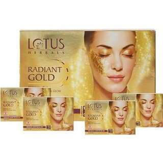 Lotus Herbals Radiant Gold Cellular Glow Facial Kit 4 in 1 With 24K Gold leaves 4x37g