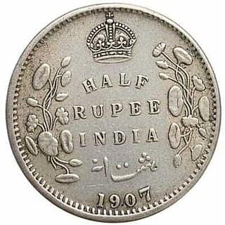 Half Rupees 1907 - Edward Vii , Rare India Old - Collectible - Gift Item
