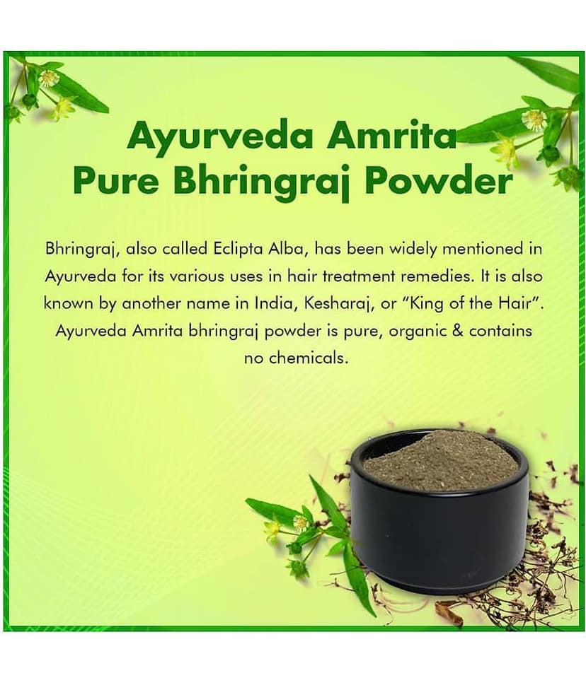 Ayurveda Amrita Pure & Natural Bhringraj Powder Hair Scalp Treatment 100 g view 2