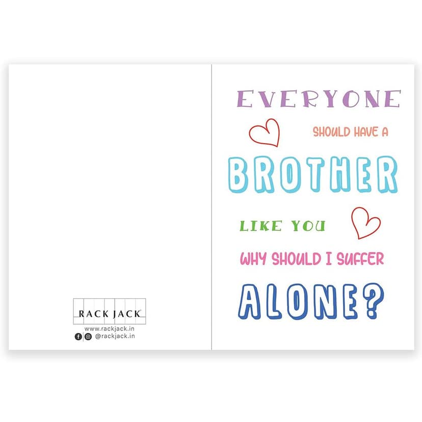 Rack Jack rakshabandhan funny greeting card - why should i suffer alone view 6