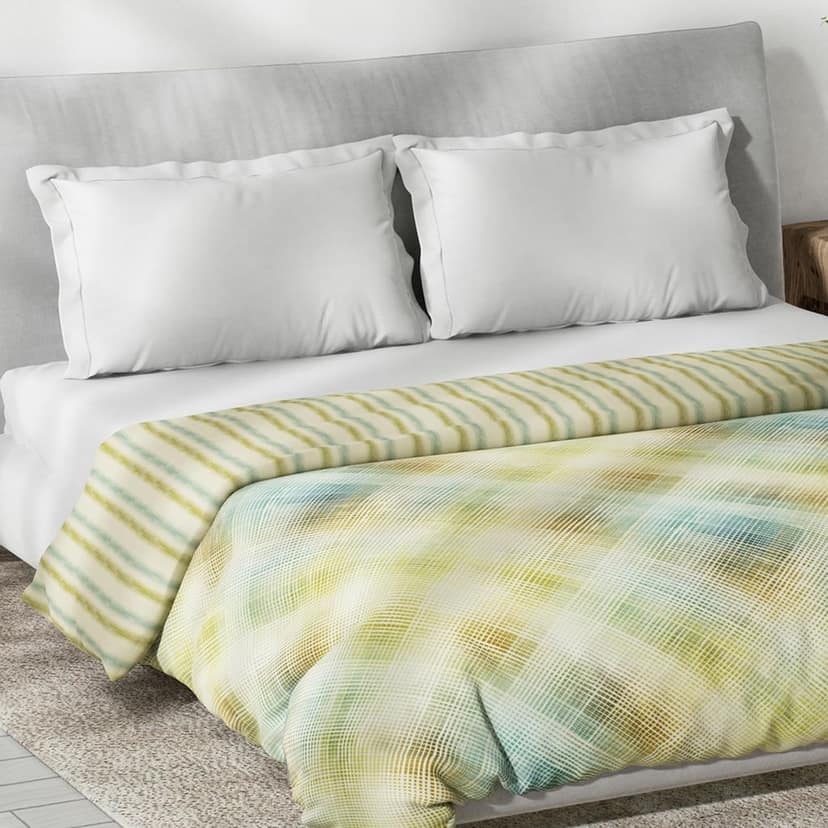 DDECOR - Primary Collection 100% Cotton Abstract Pattern VOLTC Queen Dohar |229 CM X 254 CM| - Blue view 2