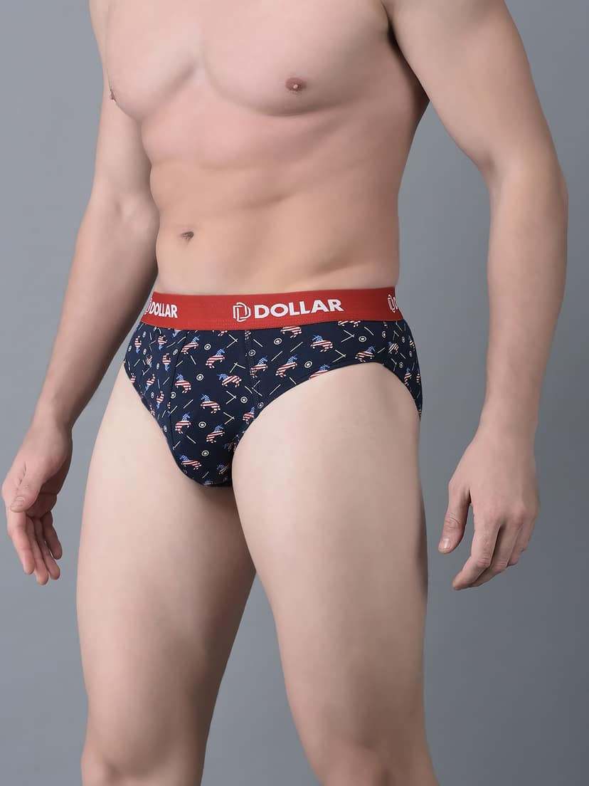 Men's Assorted Pack of 2 Combed Cotton Printed Brief view 2