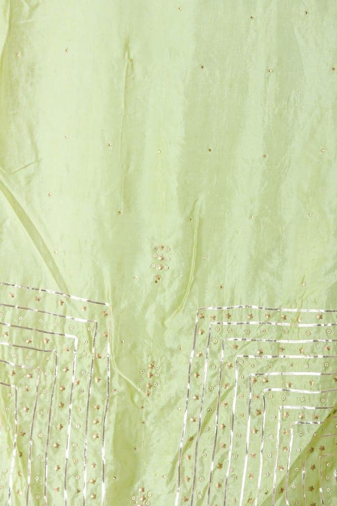 Oasis Silk Dupatta From Amritsar with Gota Patti, Floral Beads and Velvet Tassels on Edges view 2