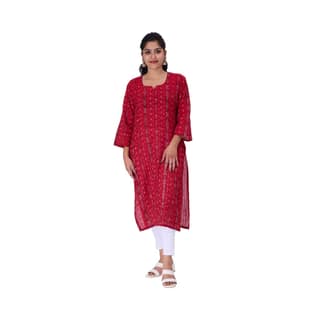 GUENDICHA HAAT Sambalpuri Certified Handloom Women's Pure Cotton Kurta