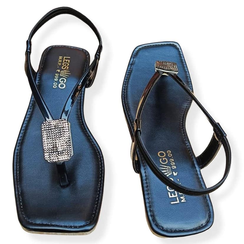 LEGS GO Women's Embellished Flat Sandal view 3