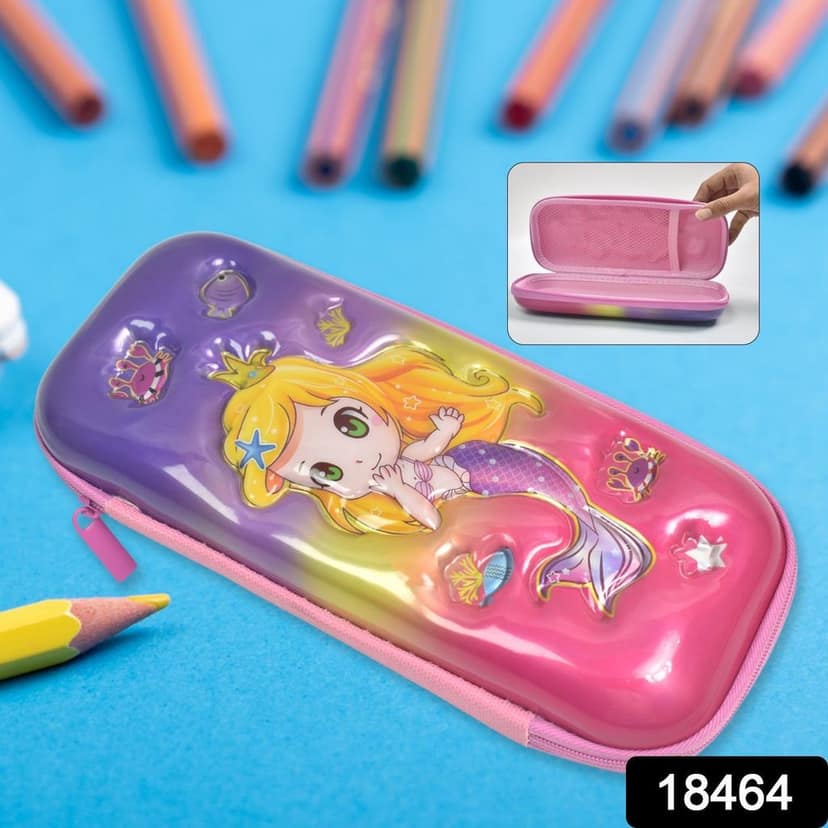 3D Cartoon Zipper Compass Box, Pencil Box (1 Pc / Mix Design) view 2
