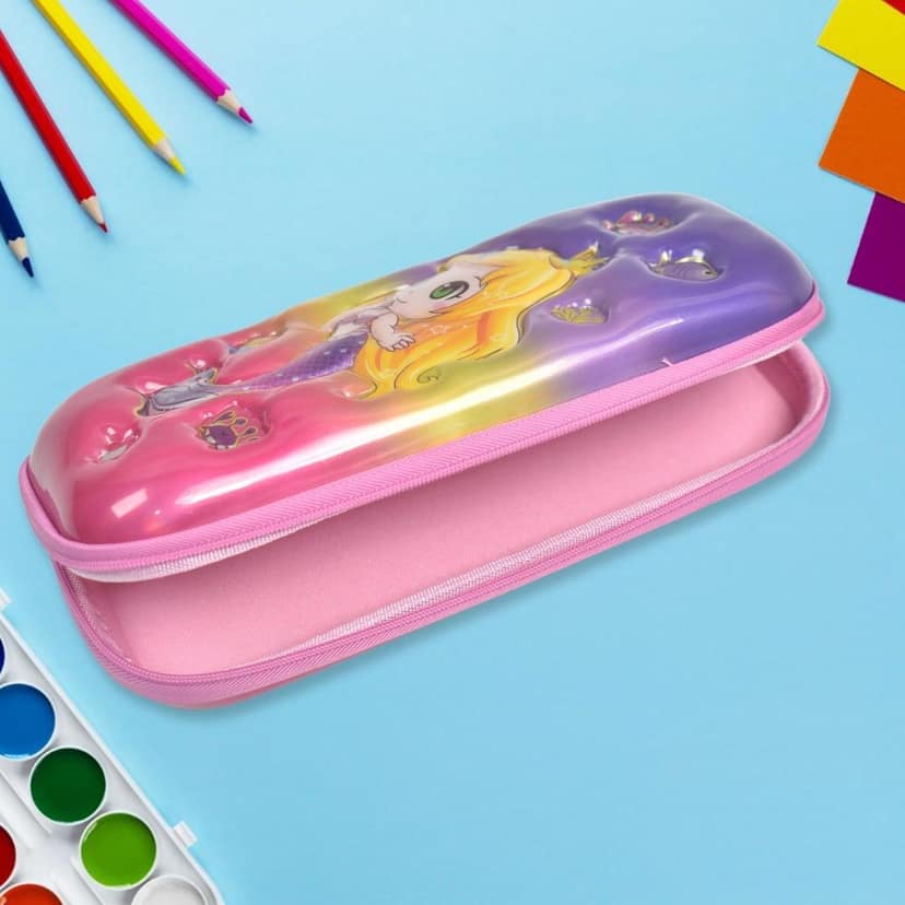 3D Cartoon Zipper Compass Box, Pencil Box (1 Pc / Mix Design) view 6
