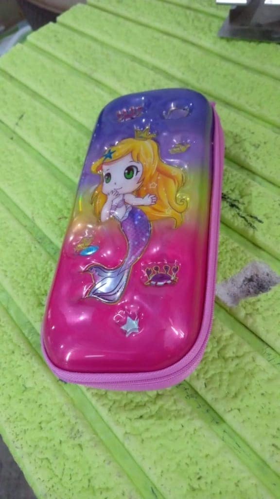 3D Cartoon Zipper Compass Box, Pencil Box (1 Pc / Mix Design) view 7