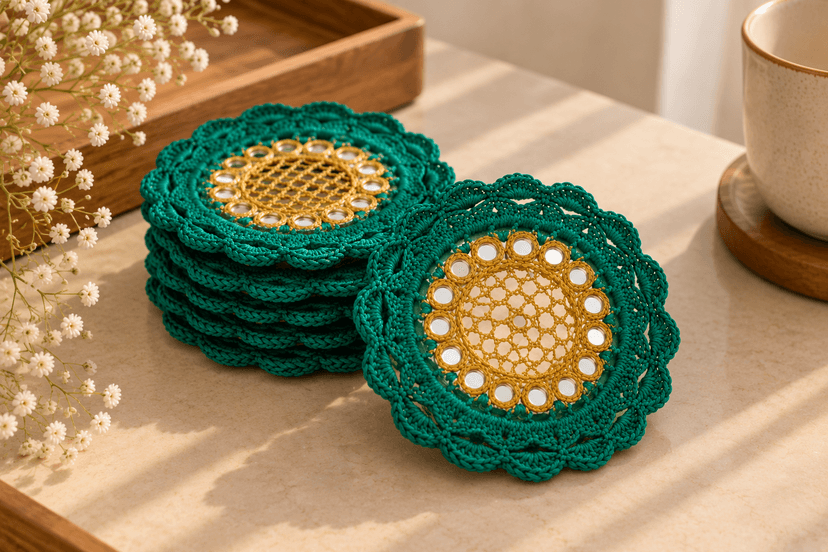 Handmade Decorative Tea Coaster for Cups and Dining Table view 2